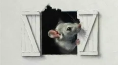 Myszy w ścianach drewnianego i pochylonego domu