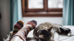 Dlaczego kot śpi w nogach?